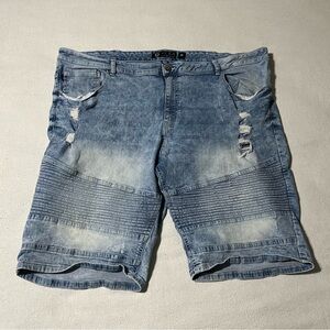 Southpole Flex‎ Mens 47x12 Blue Denim Shorts Distressed South Pole